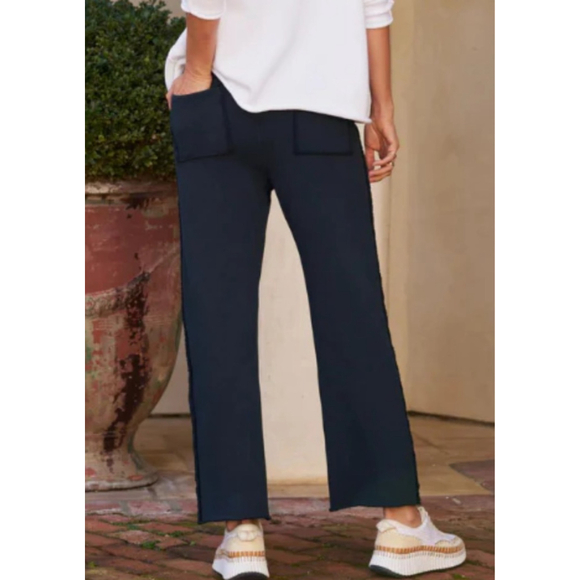 New Frank & Eileen Navy Bella Wide Leg Sweatpants S - Picture 3 of 4